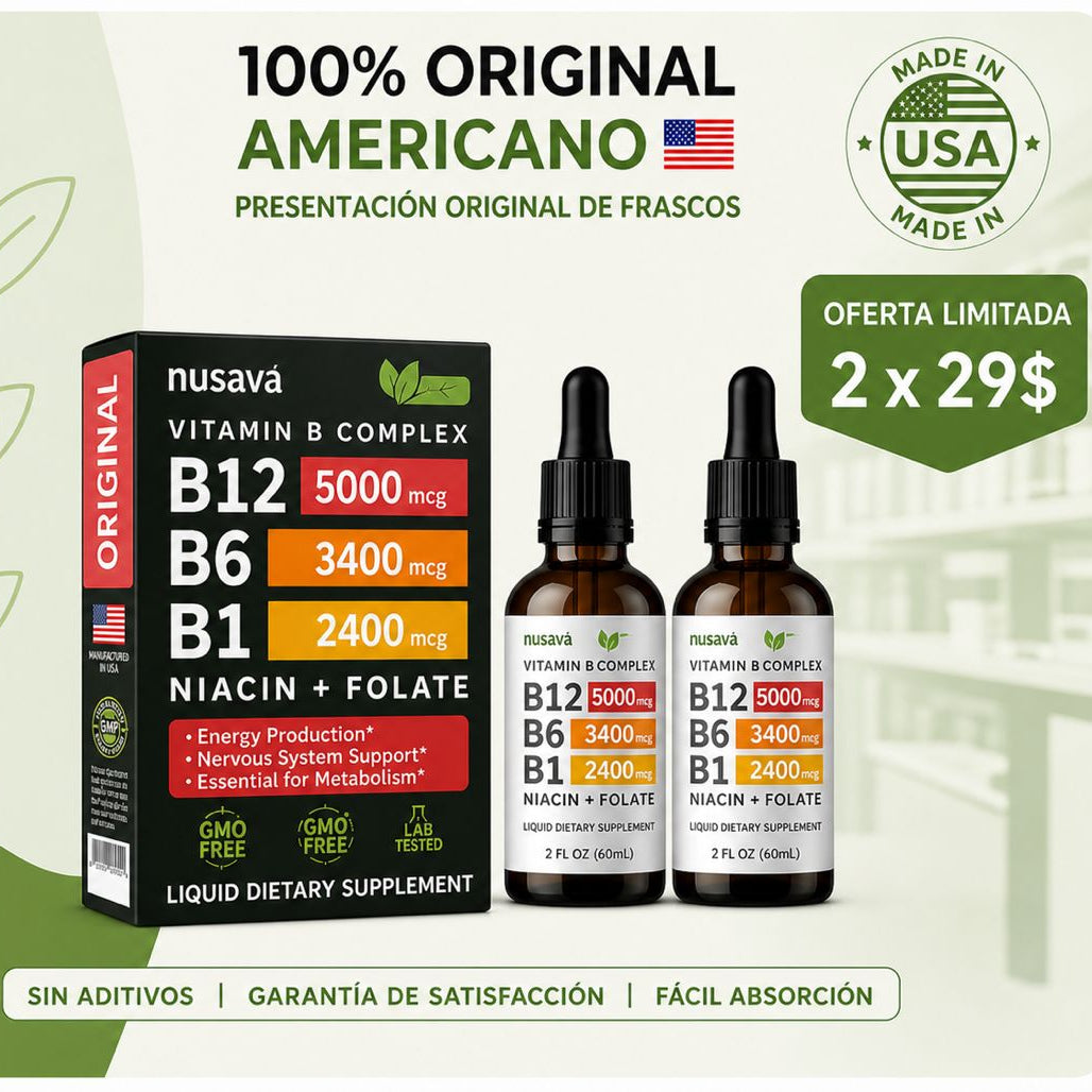 Gotas Vitamina B12 5 en 1 Sabor Frambuesa 60 ML 2x1