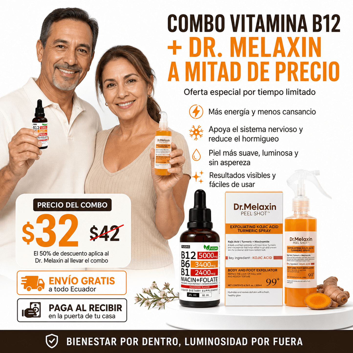 Gotas Vitamina B12 5 en 1 + Dr. Melaxin Peel shot Spray