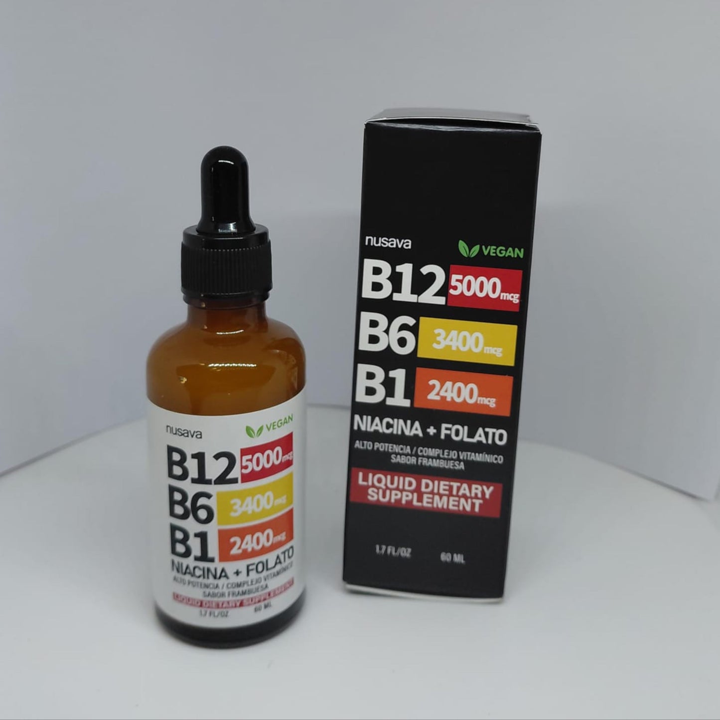Gotas Vitamina B12 5 en 1 Sabor Frambuesa 60 ML 2x1